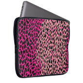 Rosa Leopardenmuster Textilfabricanimal, Backgrob Laptopschutzhülle (Vorne Rechts)