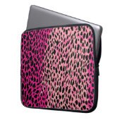 Rosa Leopardenmuster Textilfabricanimal, Backgrob Laptopschutzhülle (Vorderseite Links)