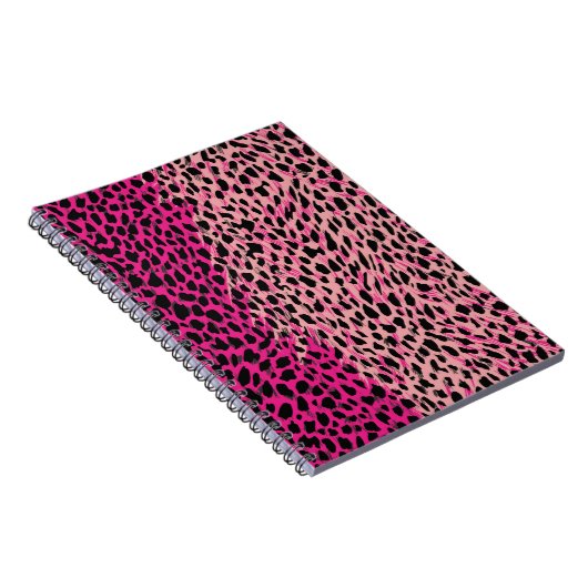 Rosa Leopardenmuster Textilfabricanimal, Backgrob Notizblock (Rechte Seite)