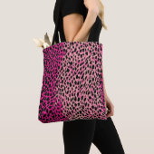 Rosa Leopardenmuster Textilfabricanimal, Backgrob Tasche (Von Nahem)