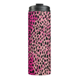 Rosa Leopardenmuster Textilfabricanimal, Backgrob Thermosbecher