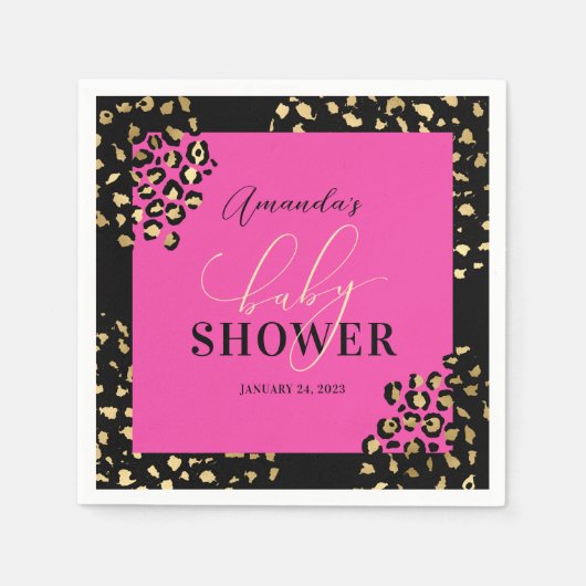 Rosa Leopardenprint-Dusche Serviette (Vorderseite)