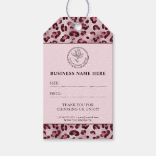 Rosa Leopardenprint-Logo-Preisschilder für den Cus Geschenkanhänger