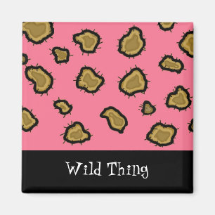 Rosa Leopardenprint Magnet