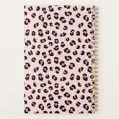 Rosa Leopardenprint-Monogramm-Name Planer (Rückseite)