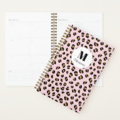 Rosa Leopardenprint-Monogramm-Name Planer (Anzeige)