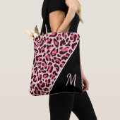 Rosa Leopardenprint-Tasche Gepard Monogramm Tasche (Von Nahem)