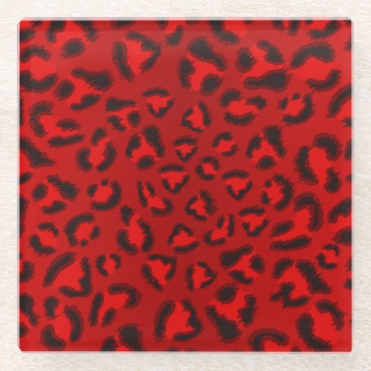 Rosa Leopardenstruktur. Glasuntersetzer (Vorderseite)