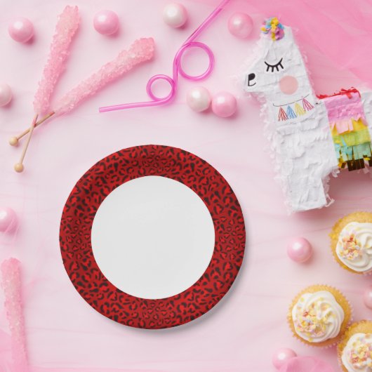 Rosa Leopardenstruktur. Pappteller (Party)