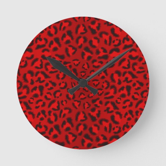 Rosa Leopardenstruktur. Runde Wanduhr (Vorderseite)