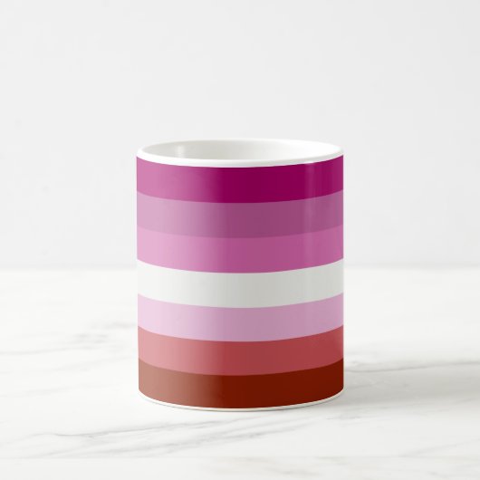 Rosa Lesbische Flagge Kaffeetasse (Mittel)