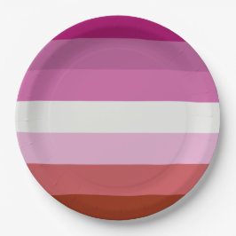 Rosa Lesbische Flagge Pappteller