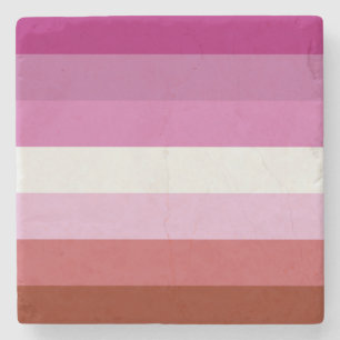 Rosa Lesbische Flagge Steinuntersetzer