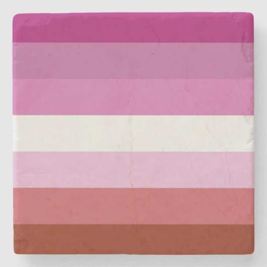 Rosa Lesbische Flagge Steinuntersetzer (Vorderseite)