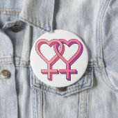 Rosa lesbischer Gleichheits-Knopf des Symbol-LGBT Button (Beispiel)