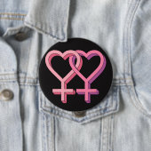 Rosa lesbischer Gleichheits-Knopf des Symbol-LGBT Button (Beispiel)