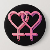 Rosa lesbischer Gleichheits-Knopf des Symbol-LGBT Button (Vorderseite)