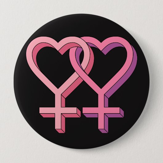 Rosa lesbischer Gleichheits-Knopf des Symbol-LGBT Button (Vorderseite)