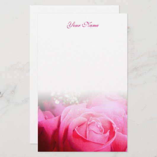 Rosa Letterhead Briefpapier (Vorne/Hinten)