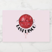 Rosa letzte Disco-Kugel beim Party Alkoholflaschenetikett (Einzelnes Label)