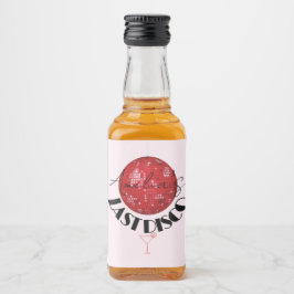 Rosa letzte Disco-Kugel beim Party Alkoholflaschenetikett