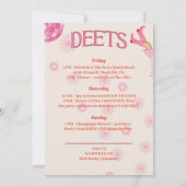 Rosa letzte Rodeo Bachelorette Einladung (Rückseite)