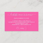 Rosa, leuchtend weiche Zahnseide Visitenkarte (Rückseite)