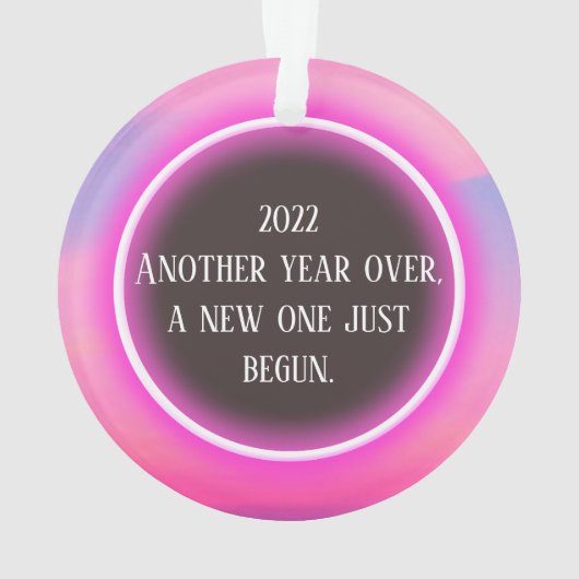 Rosa Leuchtring Weihnachtsschmuck Ornament (Rückseite)