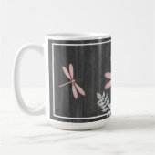 Rosa Libelle Rustikale Personalisierte Kaffee Tass Kaffeetasse (Links)