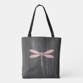 Rosa Libelle Rustikale Personalisierte Tote Tasche (Rückseite)