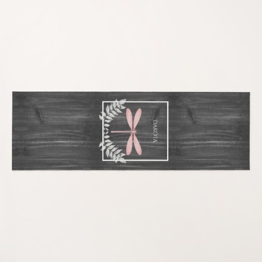 Rosa Libelle Rustikale Yogmatte Yogamatte (Vorderseite (Horizontal))