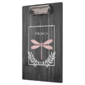 Rosa Libelle Rustikale Zwischenablage Klemmbrett (Links)