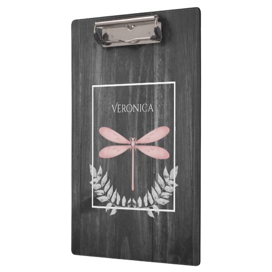 Rosa Libelle Rustikale Zwischenablage Klemmbrett (Links)