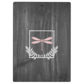 Rosa Libelle Rustikale Zwischenablage Klemmbrett (Rückseite)