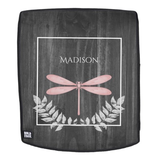 Rosa Libelle Rustikaler Personalisierter Rucksack (Abnehmbare Front)