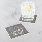 Rosa Libelle Rustikaler Personalisierter Stone Unt Steinuntersetzer