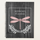 Rosa Libelle Rustikaler Planet Planer (Vorderseite)