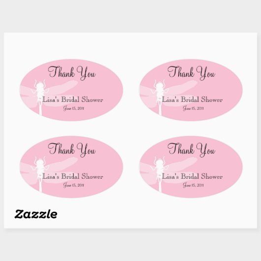 Rosa Libellen-Dusche danken Ihnen Aufkleber (Blatt)