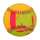 Rosa Libellen-Muster Baseball (Rückseite)