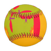 Rosa Libellen-Muster Baseball (Vorderseite)
