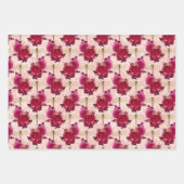 Rosa Libellen und Rose Geschenkpapier Set (Vorderseite)