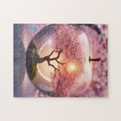 Rosa lichtdurchlässiger Apfelwein mit Apfelbaum-Sz Puzzle (Horizontal)