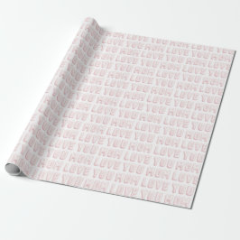 Rosa Lieb Dich Mama Herzen Muttertag Geschenkpapier