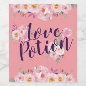 Rosa Liebe Aquarell Valentine Weinetikett (Einzelnes Label)