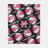 Rosa Liebe Basketballkorb Fleecedecke (Vorderseite)