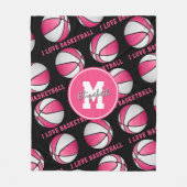 Rosa Liebe Basketballkorb Fleecedecke (Vorderseite)
