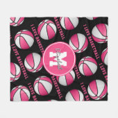 Rosa Liebe Basketballkorb Fleecedecke (Vorderseite (Horizontal))