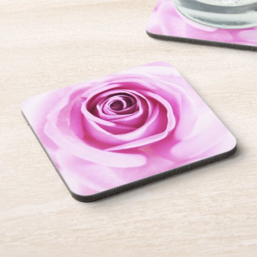 Rosa Liebe Blume Set 6 Untersetzer (Linke Seite)