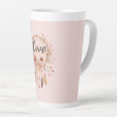 Rosa Liebe Boho Blumen Feathers Dream Catcher Milchtasse (Rechte Ecke)