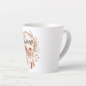 Rosa Liebe Boho Blumen Feathers Dream Catcher Milchtasse (Rechte Ecke)